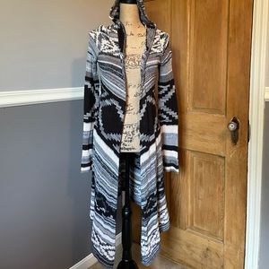 Black and White Long Cardigan